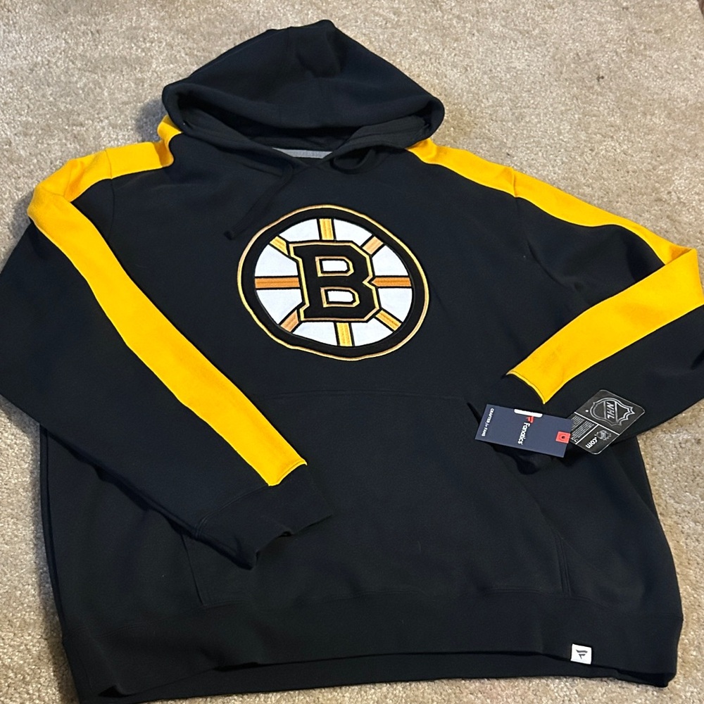 BRUINS 2X Fanatics warm Men's Black Yellow Hoodie pocketed NWT